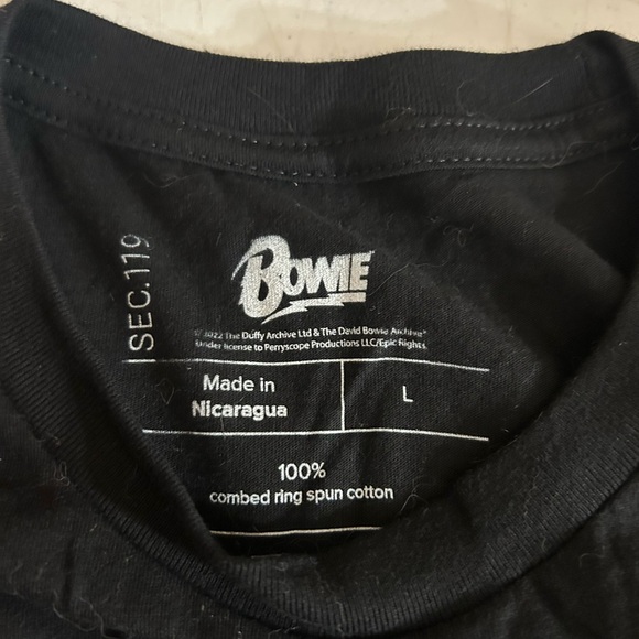 Black Graphic T-Shirt with David Bowie - Picture 2 of 2